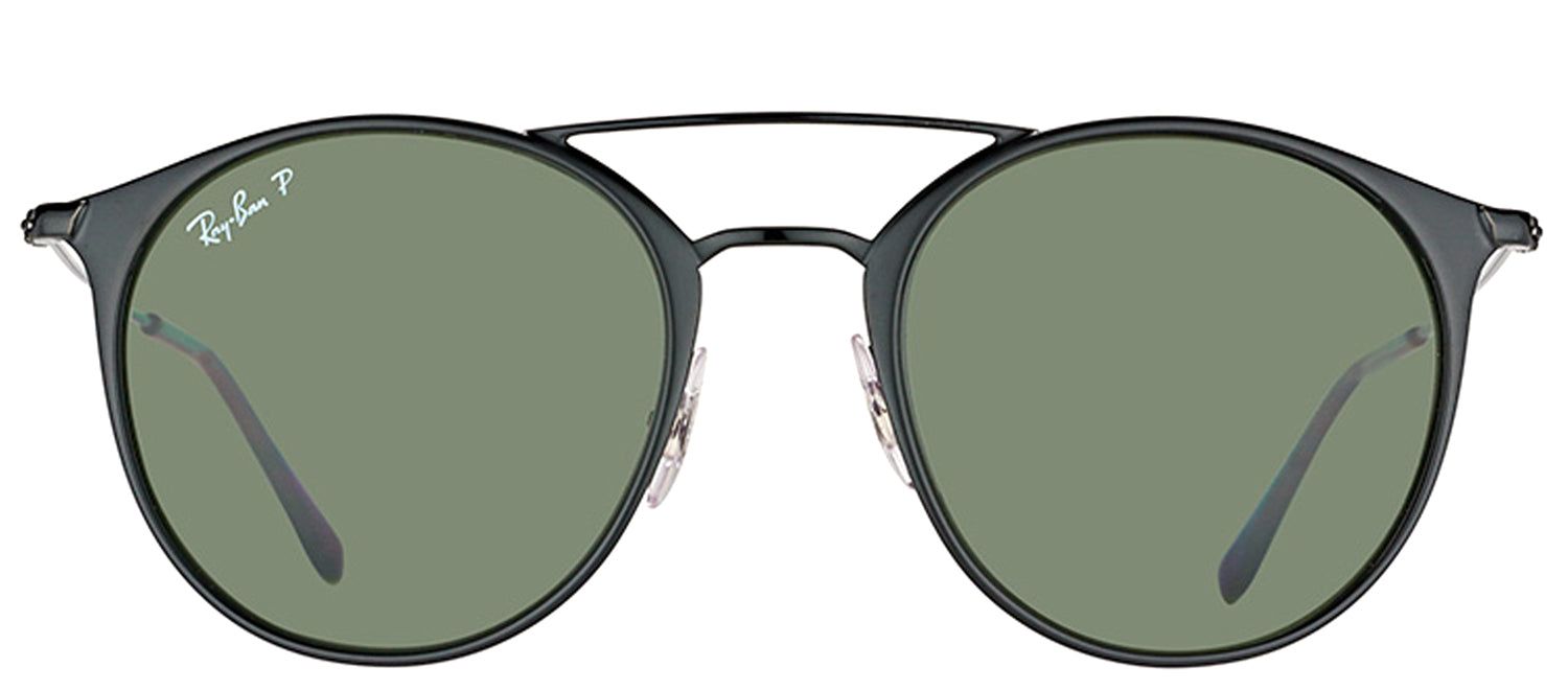 Ray-Ban RB 3546 186/9A Round Metal Black Sunglasses with Green Polarized Lens sold by Gaffos