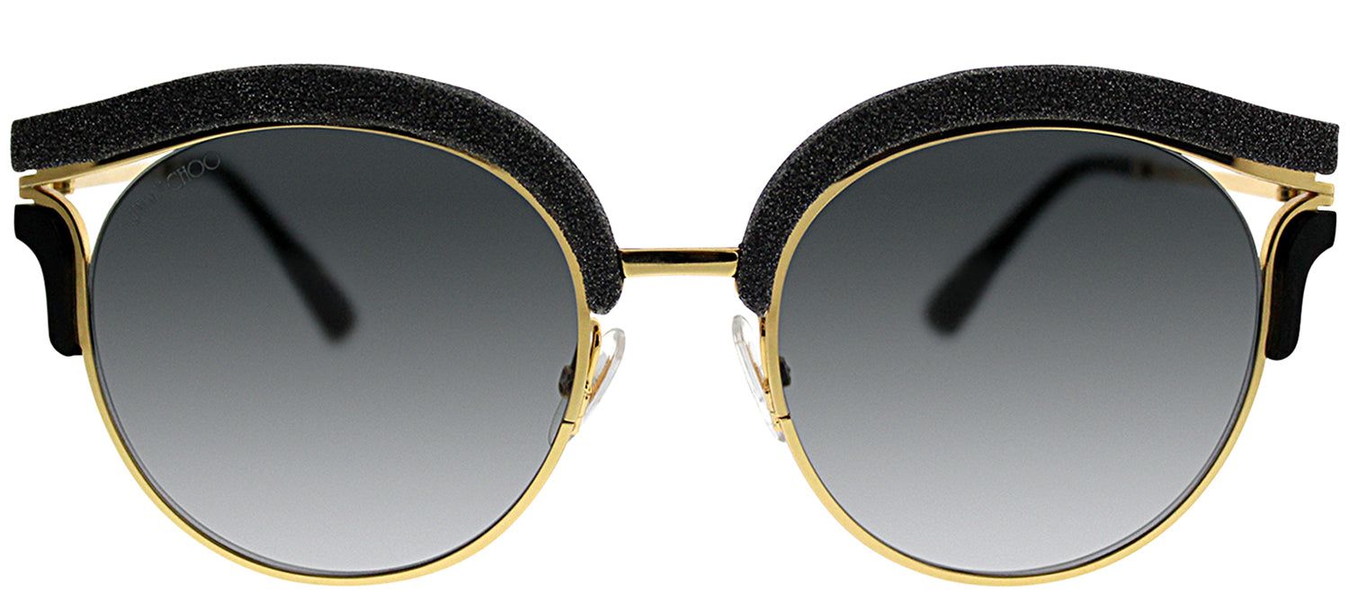 Jimmy Choo JC Lash 1R8 9O Cat-Eye Plastic Black Sunglasses with Dark Grey Gradient Lens sold by Gaffos