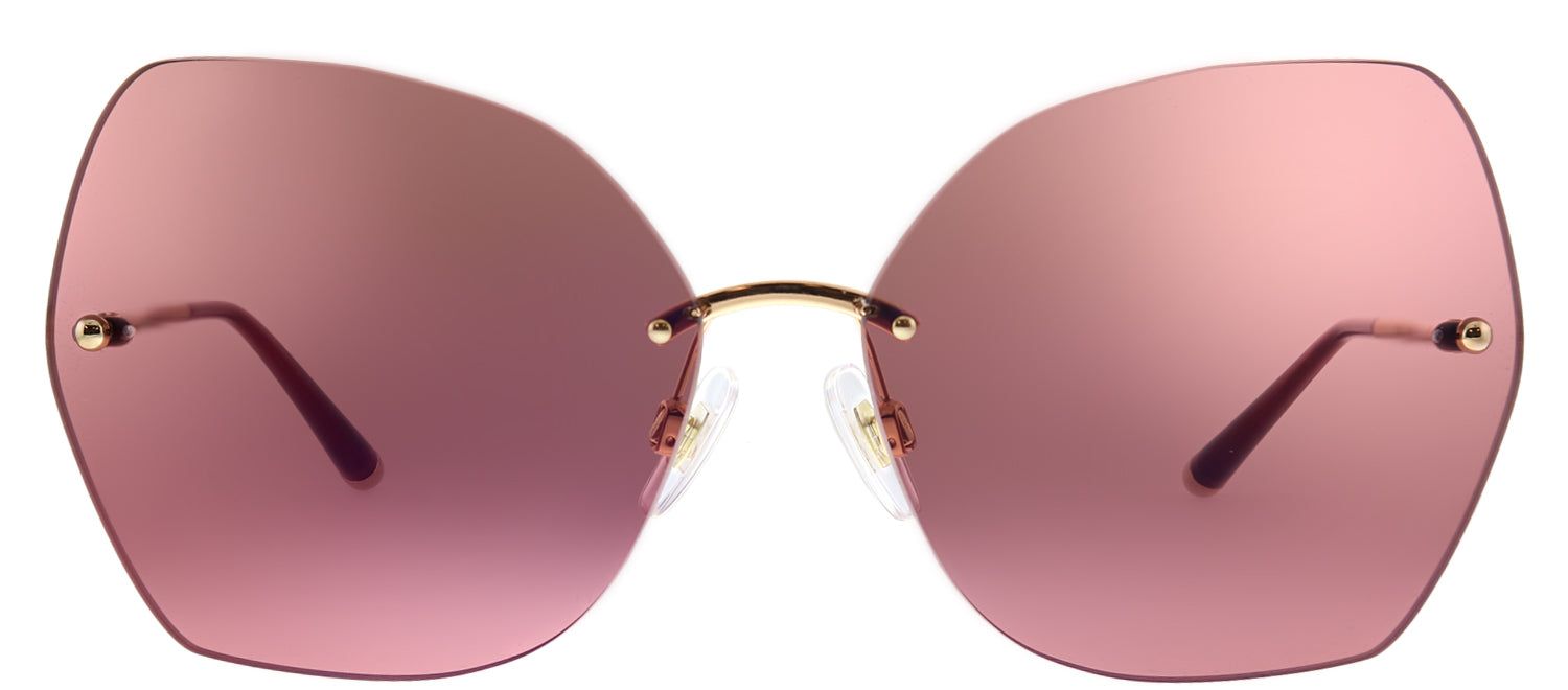 Dolce & Gabbana DG 2204 1298D0 Geometric Metal Gold Sunglasses with Violet Red Mirror Lens sold by Gaffos