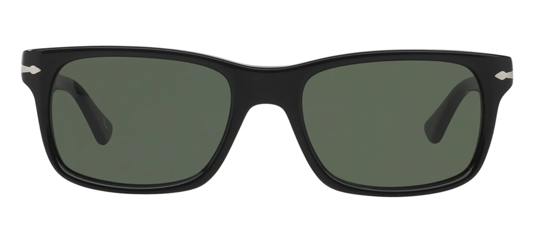 Persol PO 3048S 95/31 Rectangle Plastic Black Sunglasses with Crystal Green Lens sold by Gaffos