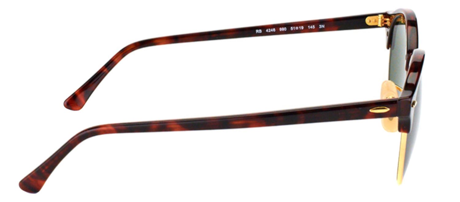Ray-Ban RB 4246 990 Clubmaster Plastic Tortoise/ Havana Sunglasses with Green Lens sold by Gaffos product image thumbnail 3