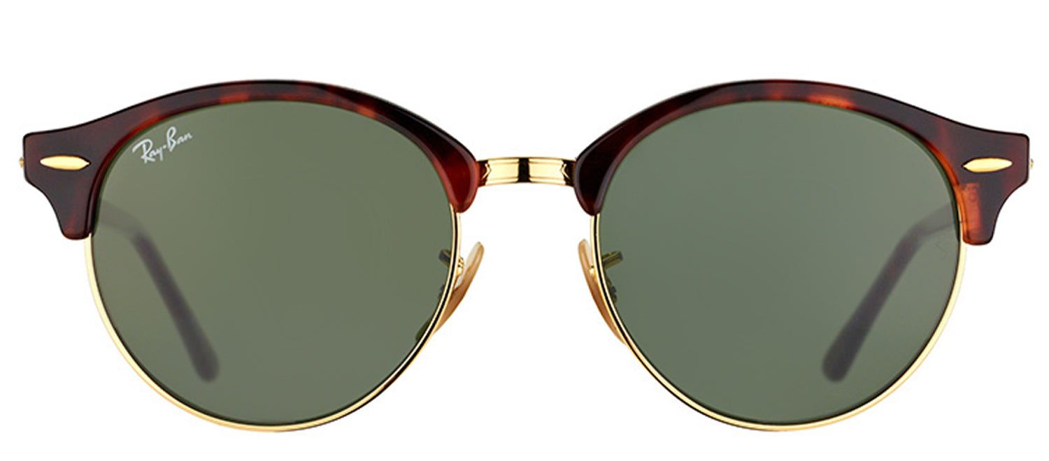 Ray-Ban RB 4246 990 Clubmaster Plastic Tortoise/ Havana Sunglasses with Green Lens sold by Gaffos