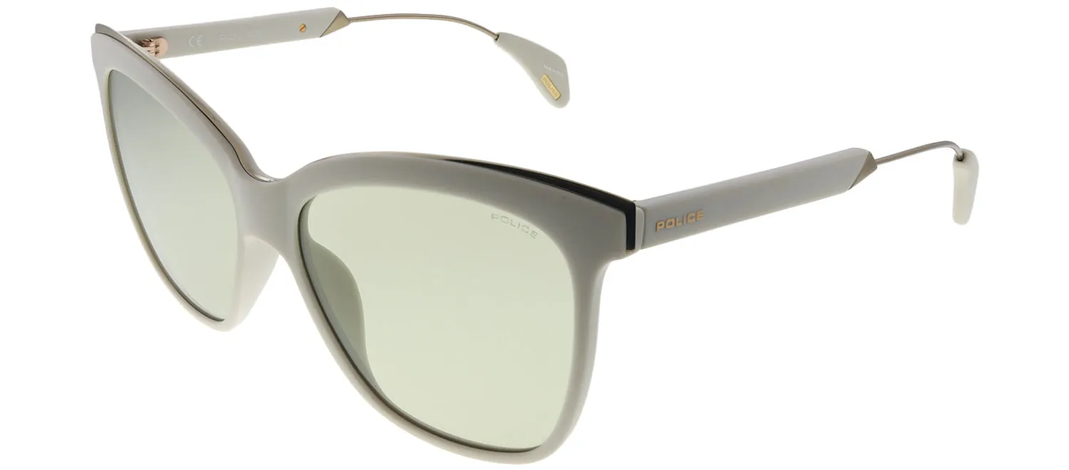 Police Affair 2 SPL 621 3GFG Square Plastic Ivory Sunglasses with Brown Gradient Lens sold by Gaffos product image thumbnail 2