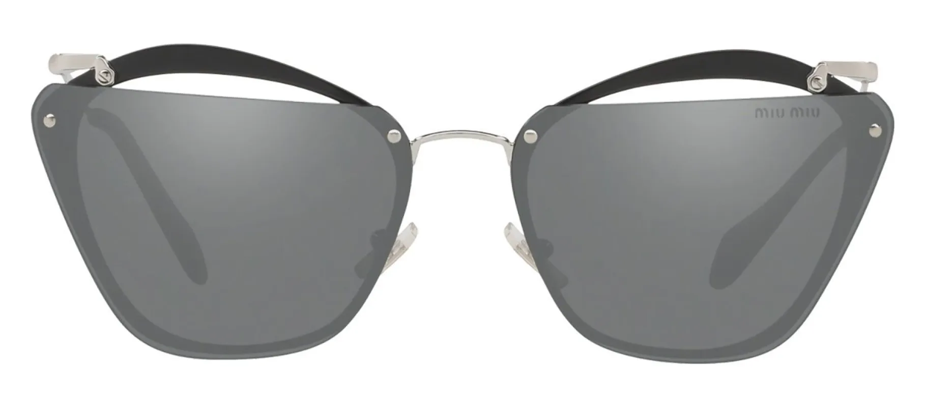 Miu Miu MU 54TS KJW7W1 Cat-Eye Metal Grey Sunglasses with Grey Mirror Lens sold by Gaffos