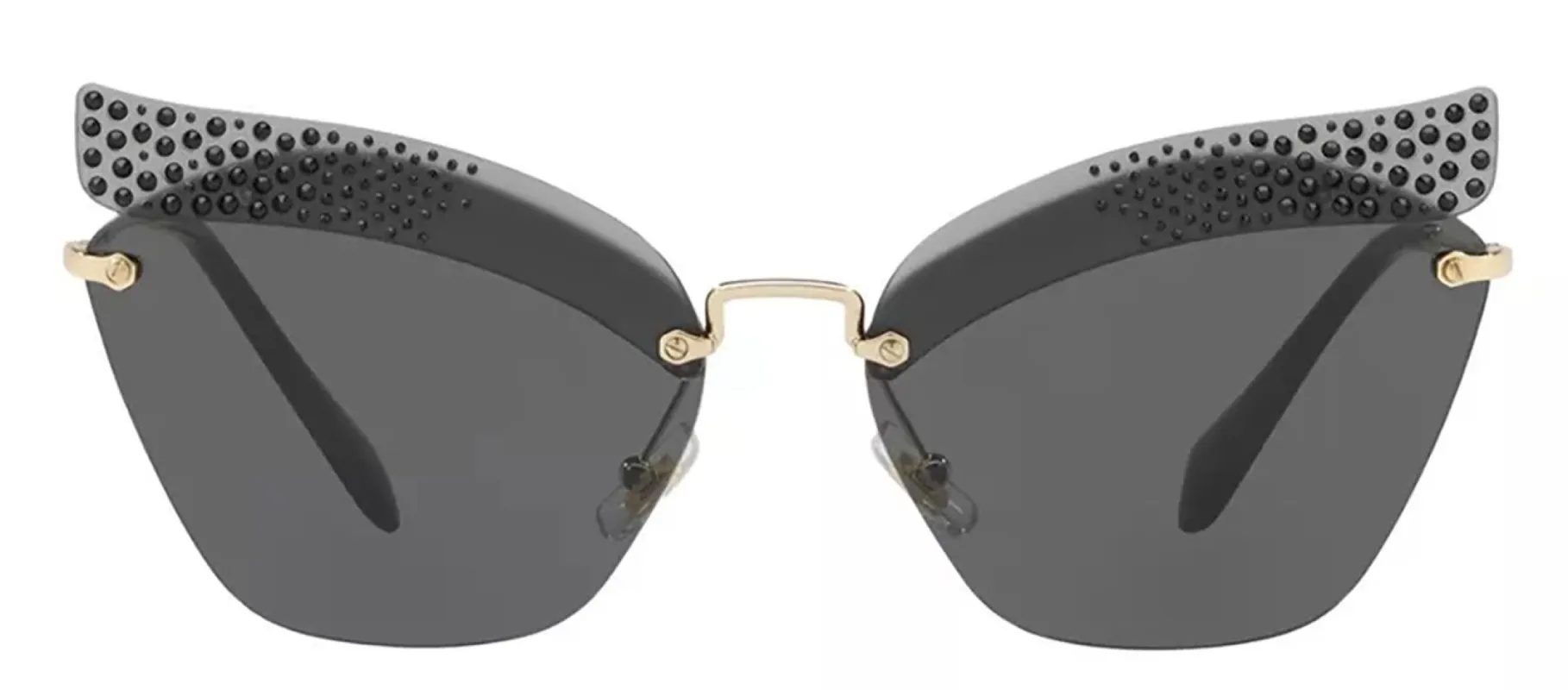 Miu Miu MU 56TS XEJ1A1 Cat-Eye Metal Gold Sunglasses with Grey Lens sold by Gaffos
