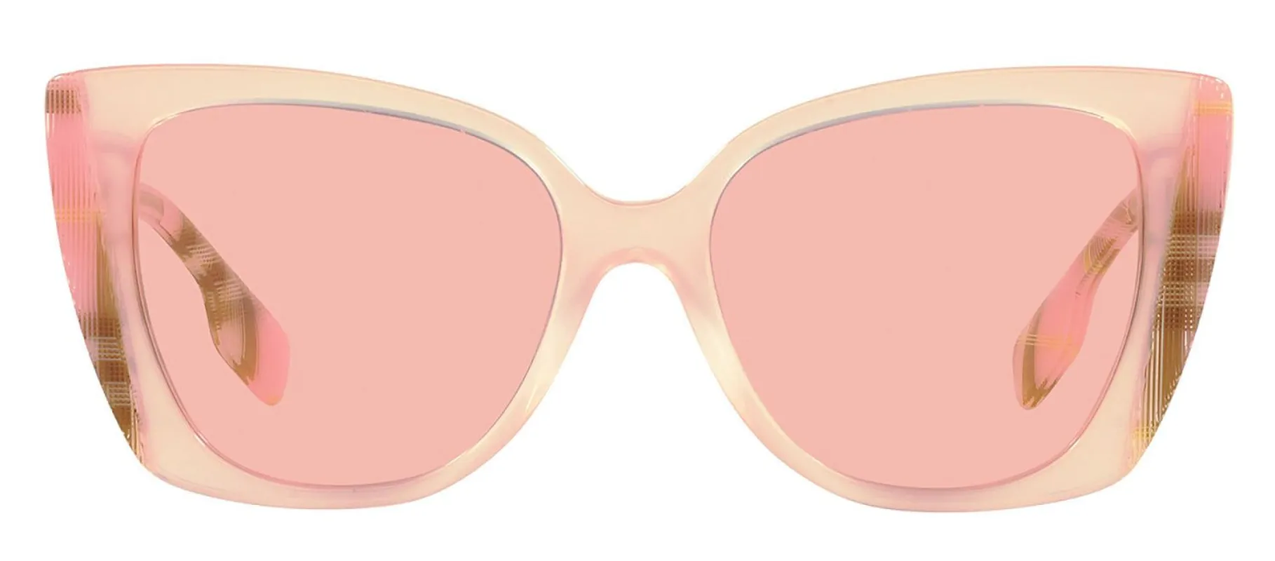 Burberry BE 4393F 4052/5 Cat Eye Plastic Pink/Check Pink Sunglasses with Light Pink Lens sold by Gaffos