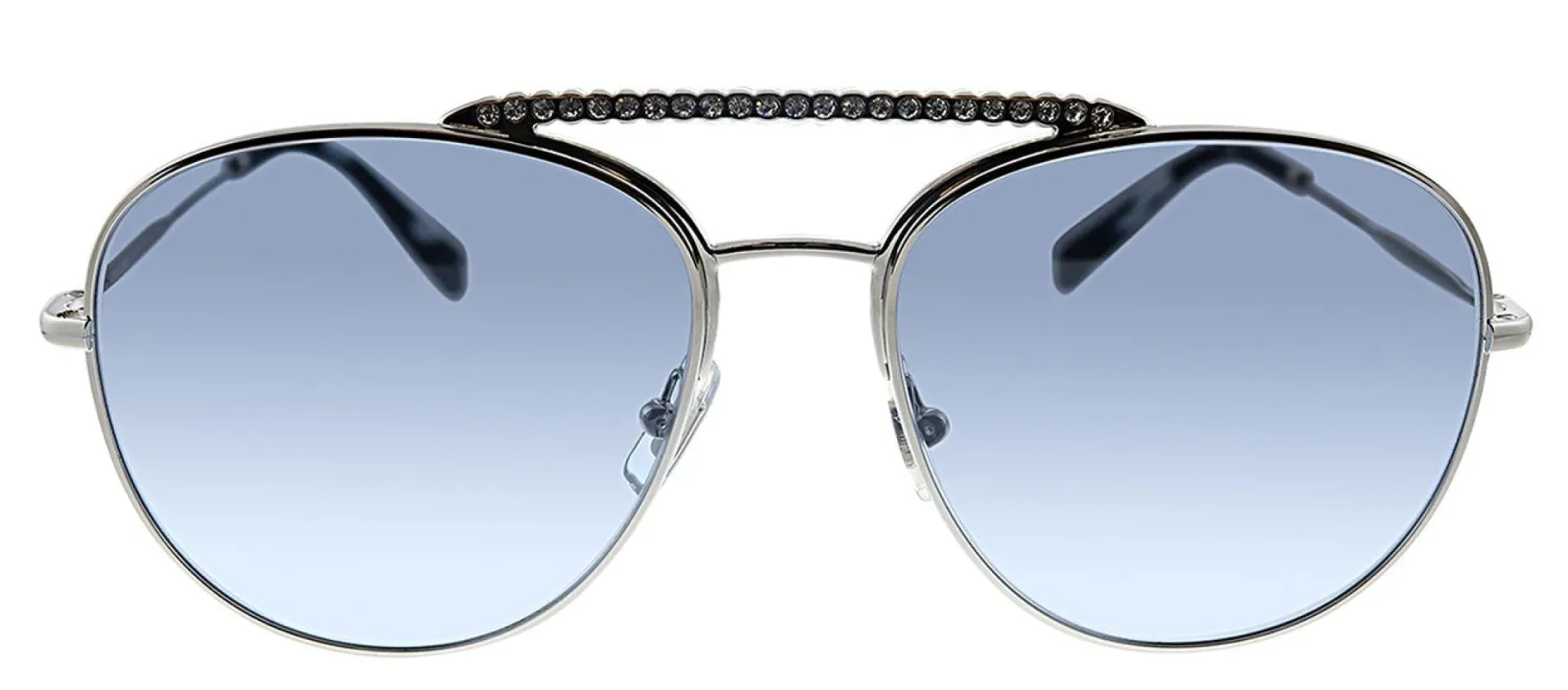Miu Miu MU 53VS 1BC169 Pilot Metal Silver Sunglasses with Blue Gradient Lens made by Miu Miu