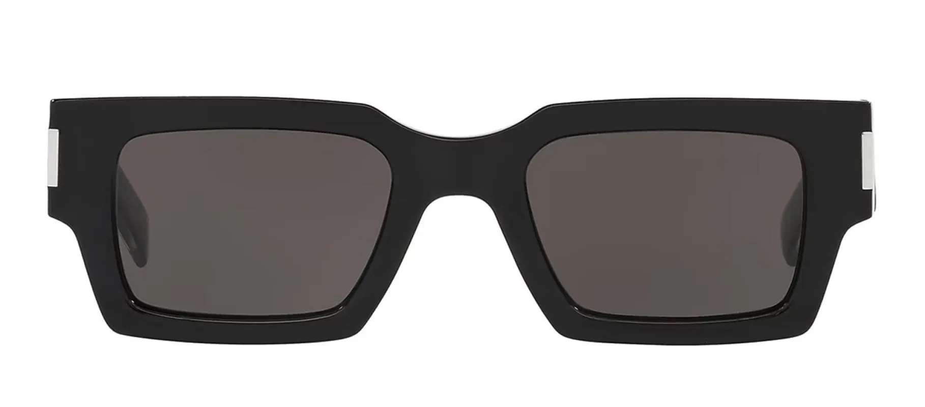 Saint Laurent CLASSIC SL 572S 001 Rectangle Plastic Black Sunglasses with Grey Lens made by Gaffos