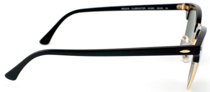 Ray-Ban RB 3016 W0365 Clubmaster Plastic Black Sunglasses with Green Lens sold by Gaffos