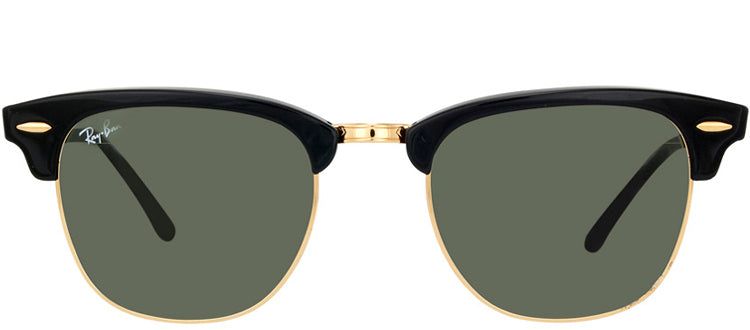 Ray-Ban RB 3016 W0365 Clubmaster Plastic Black Sunglasses with Green Lens sold by Gaffos