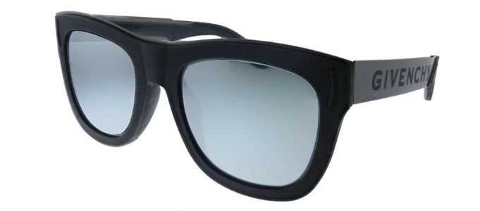 Givenchy GV 7016/N/S BSC T4 Square Plastic Black Sunglasses with Silver Mirrored Lens sold by Gaffos