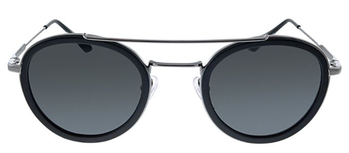 Prada PR 56XS M4Y5S0 Oval Metal Black Sunglasses with Grey Lens sold by Gaffos