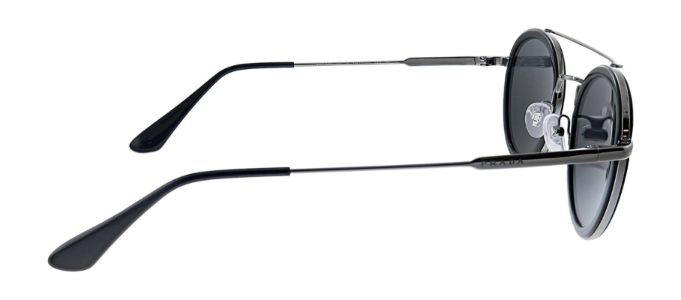Prada PR 56XS M4Y5S0 Oval Metal Black Sunglasses with Grey Lens sold by Gaffos