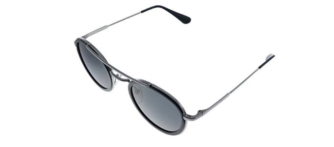 Prada PR 56XS M4Y5S0 Oval Metal Black Sunglasses with Grey Lens sold by Gaffos