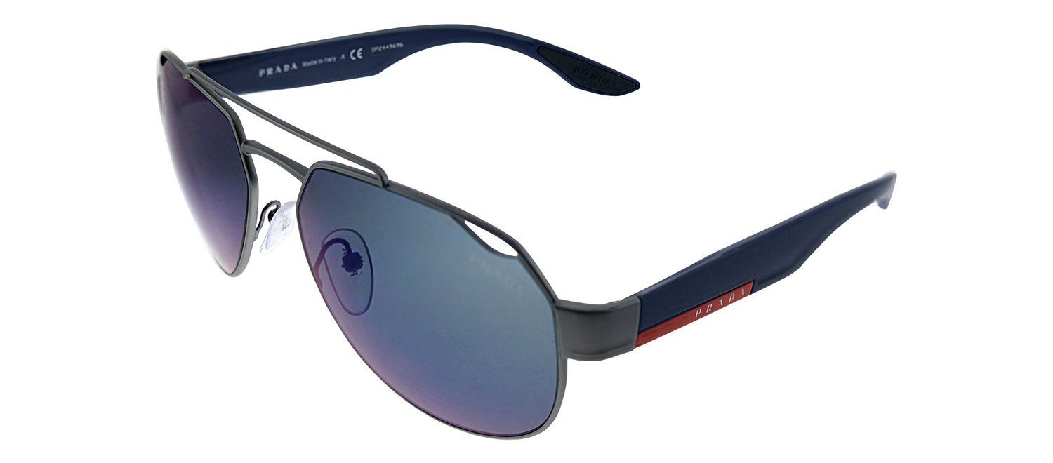 Prada Linea Rossa PS 57US DG1387 Pilot Metal Gunmetal Sunglasses with Blue Gradient Lens sold by Gaffos product image thumbnail 2