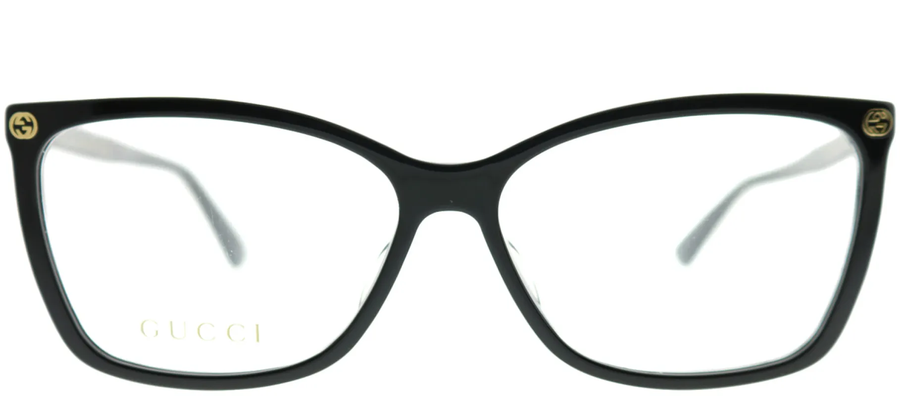 Gucci GG 0025O 001 Rectangle Acetate Black Eyeglasses with Demo Lens sold by Gaffos