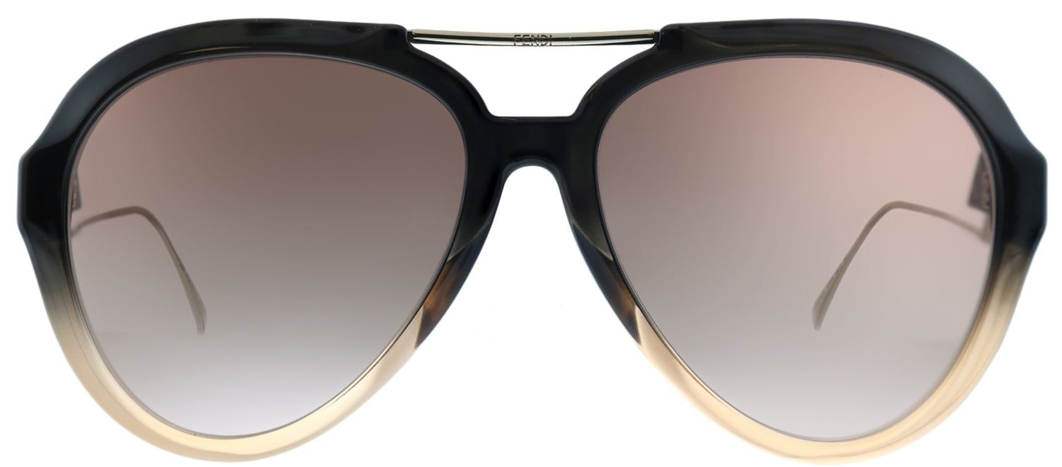 Fendi FF 0322/G 7HH Aviator Plastic Grey Sunglasses with Brown Gradient Lens sold by Gaffos