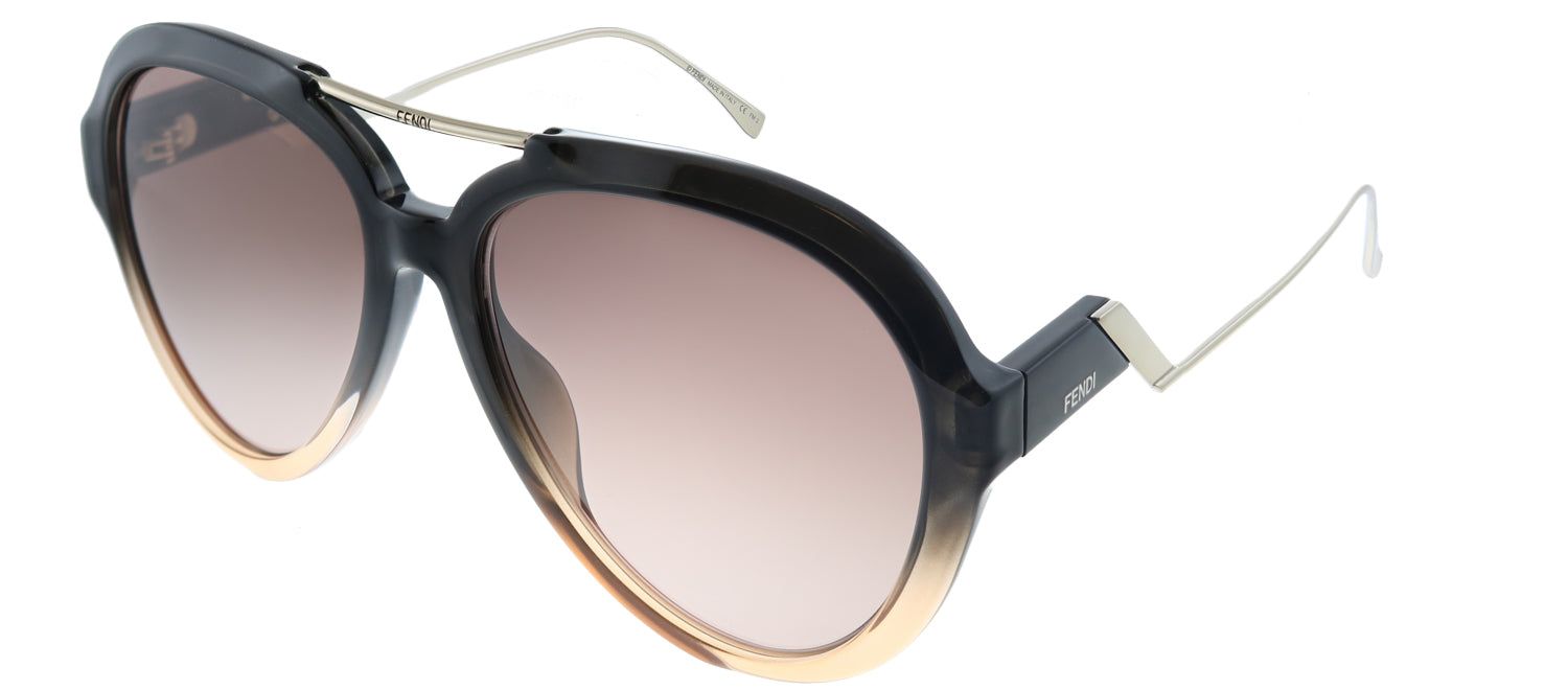 Fendi FF 0322/G 7HH Aviator Plastic Grey Sunglasses with Brown Gradient Lens sold by Gaffos product image thumbnail 2