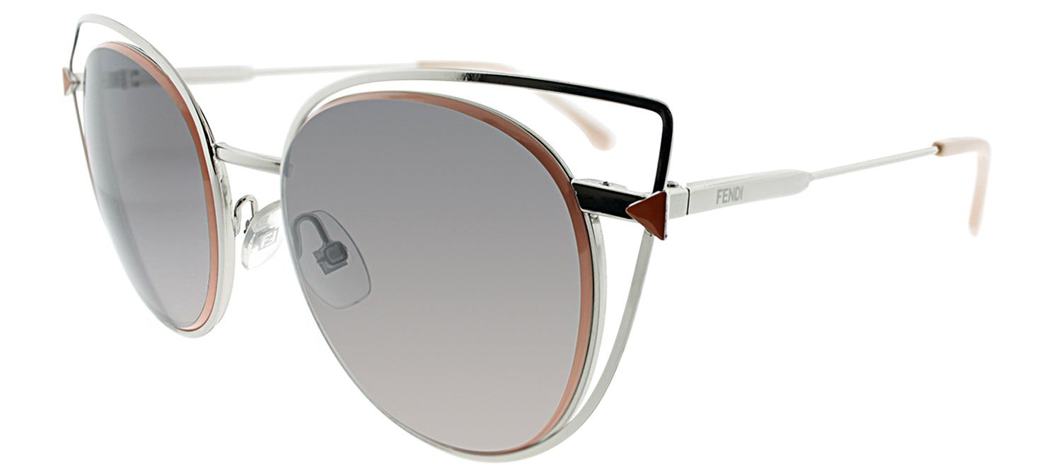 Fendi FF 0176S 010 Oval Metal Ruthenium/ Gunmetal Sunglasses with Grey Gradient Lens sold by Gaffos product image thumbnail 2