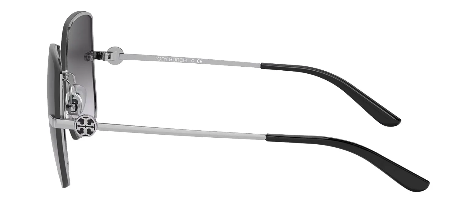 Tory Burch TY 6080 31618G Geometric Metal Silver Sunglasses with Grey Gradient Lens sold by Gaffos product image thumbnail 3