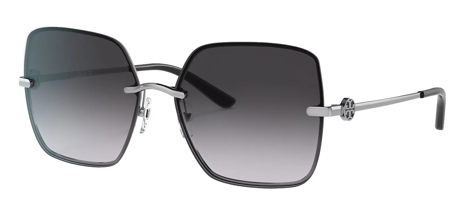 Tory Burch TY 6080 31618G Geometric Metal Silver Sunglasses with Grey Gradient Lens sold by Gaffos product image thumbnail 2