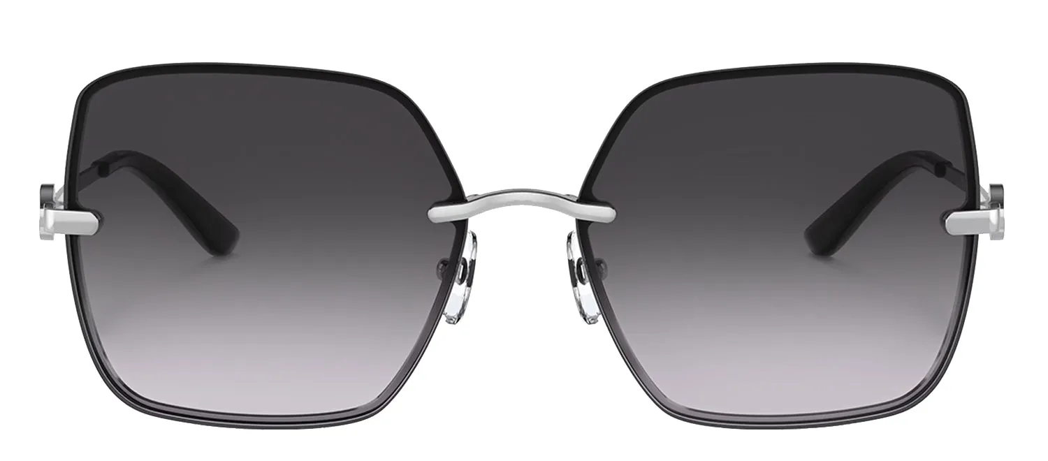 Tory Burch TY 6080 31618G Geometric Metal Silver Sunglasses with Grey Gradient Lens sold by Gaffos