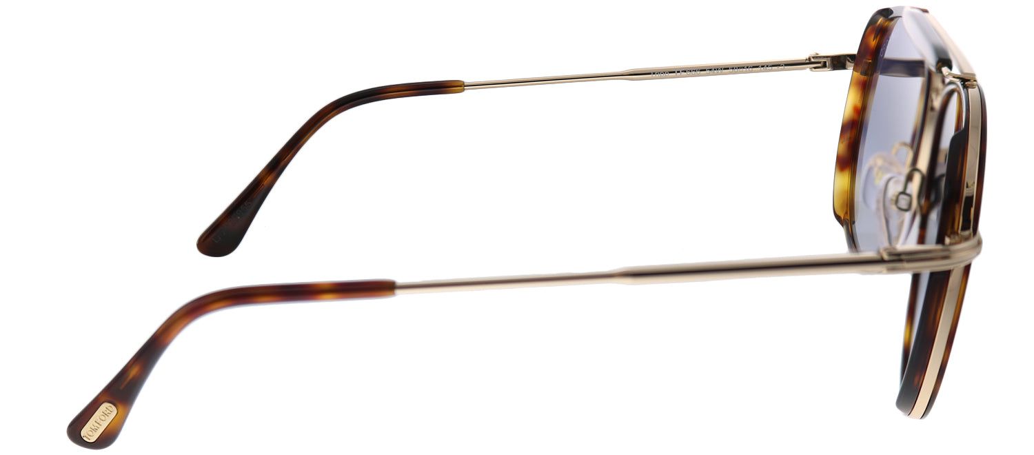 Tom Ford TF 666 54W Pilot Metal Tortoise/ Havana Sunglasses with Blue Gradient Lens sold by Gaffos product image thumbnail 3