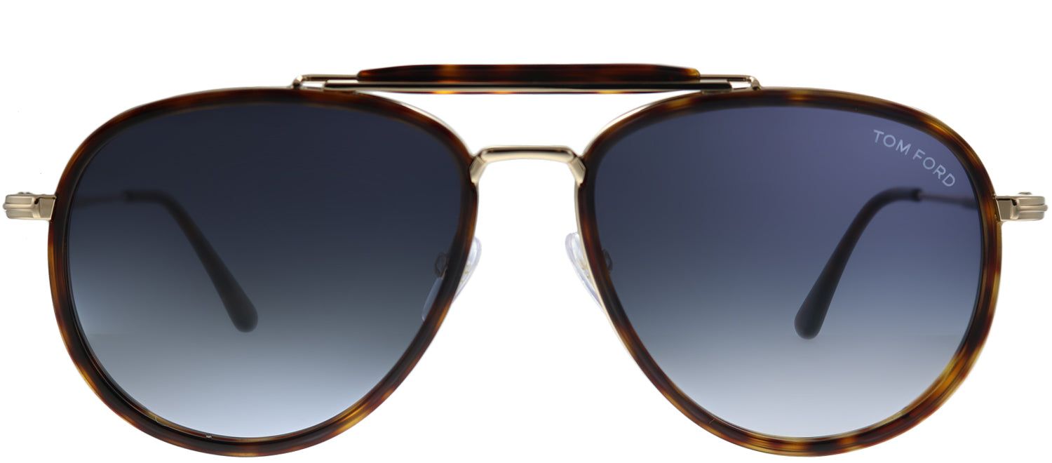 Tom Ford TF 666 54W Pilot Metal Tortoise/ Havana Sunglasses with Blue Gradient Lens sold by Gaffos