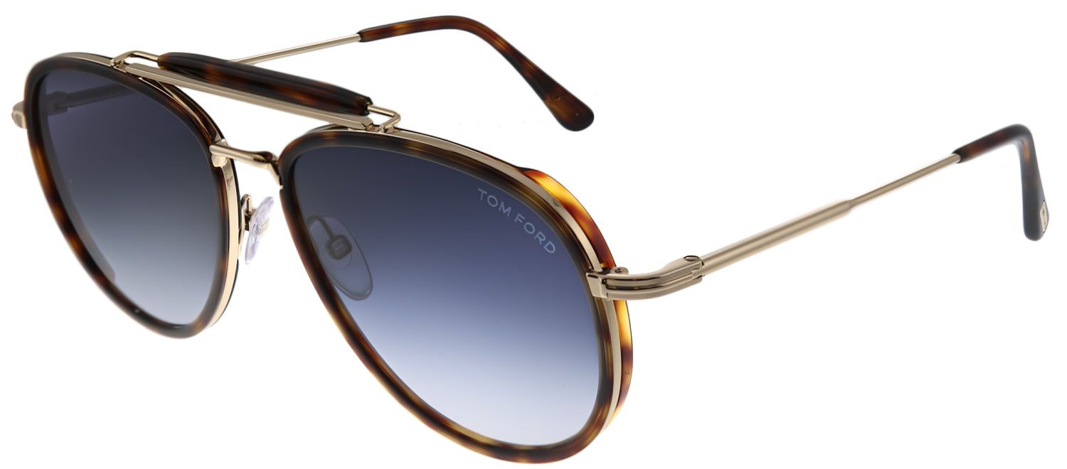 Tom Ford TF 666 54W Pilot Metal Tortoise/ Havana Sunglasses with Blue Gradient Lens sold by Gaffos product image thumbnail 2
