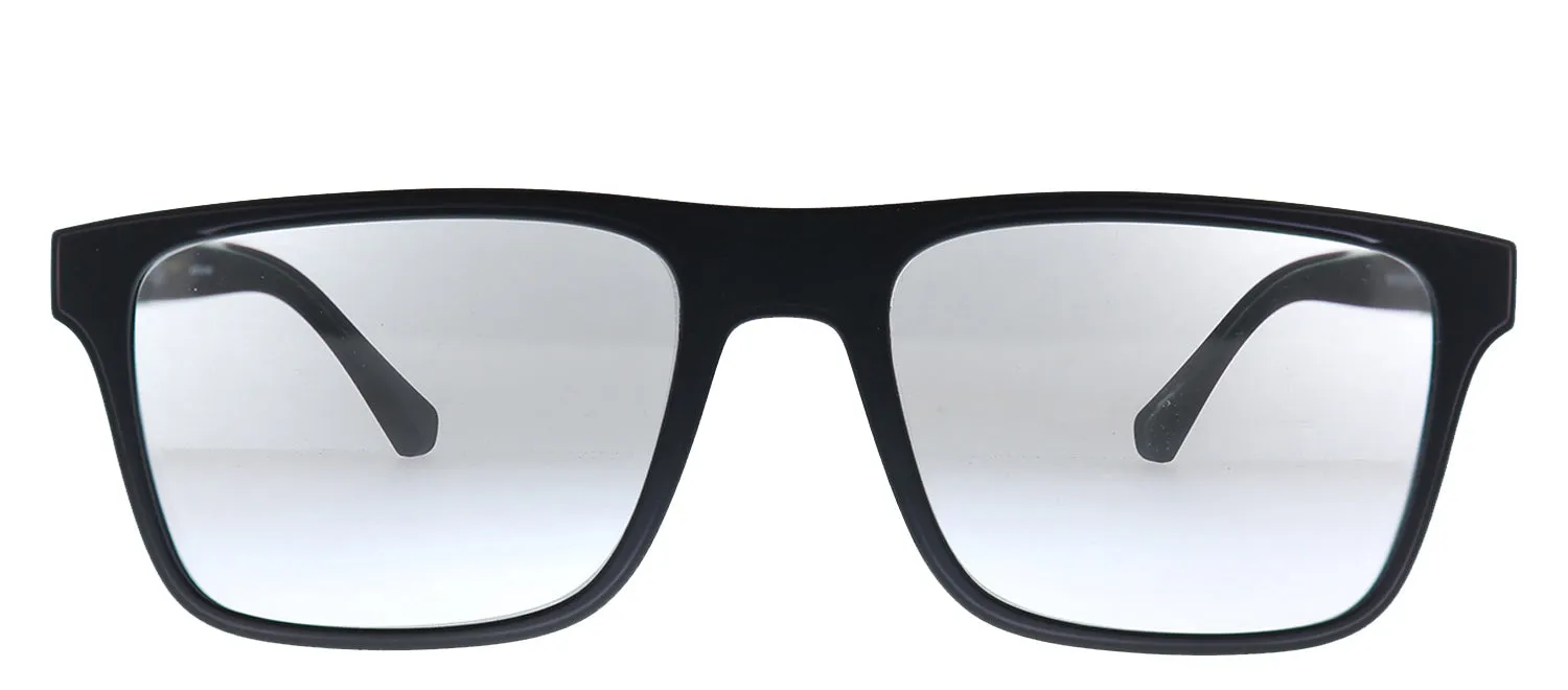Emporio Armani EA 4115 58011W Rectangle Plastic Black Sunglasses with Clear Clip On Lens sold by Gaffos