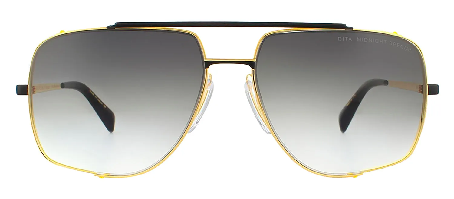 Dita MIDNIGHT SPECIAL DT DRX-2010-M-BLK-GLD-60-Z Aviator Metal Gold Sunglasses with Grey Gradient Lens sold by Gaffos