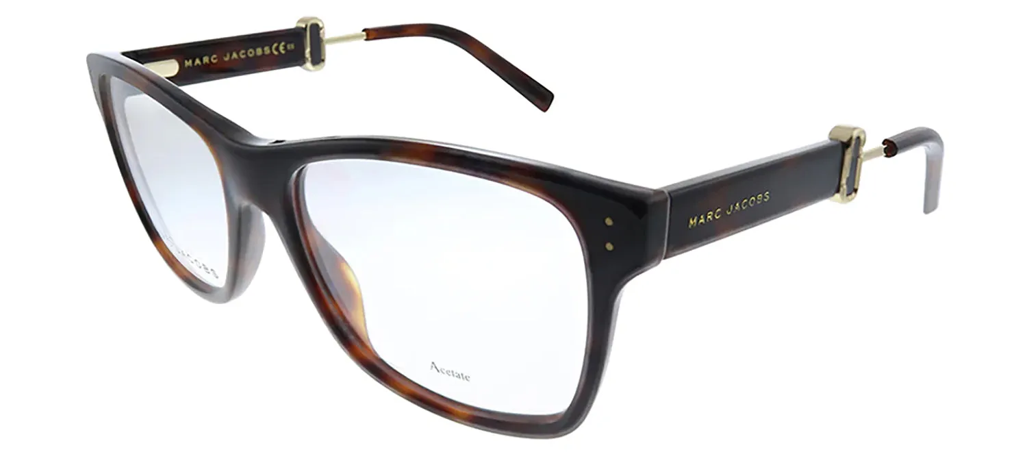 Marc Jacobs Marc 132 ZY1 Square Plastic Havana Eyeglasses with Logo Stamped Demo Lenses sold by Gaffos product image thumbnail 2