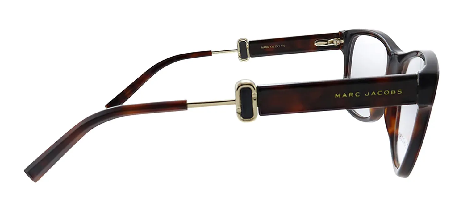 Marc Jacobs Marc 132 ZY1 Square Plastic Havana Eyeglasses with Logo Stamped Demo Lenses sold by Gaffos product image thumbnail 3