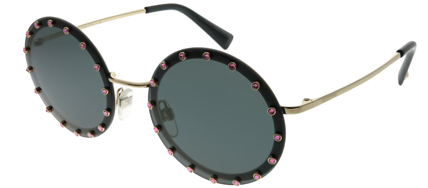 Valentino VA 2010B 300387 Round Metal Gold Sunglasses with Grey Lens sold by Gaffos product image thumbnail 2
