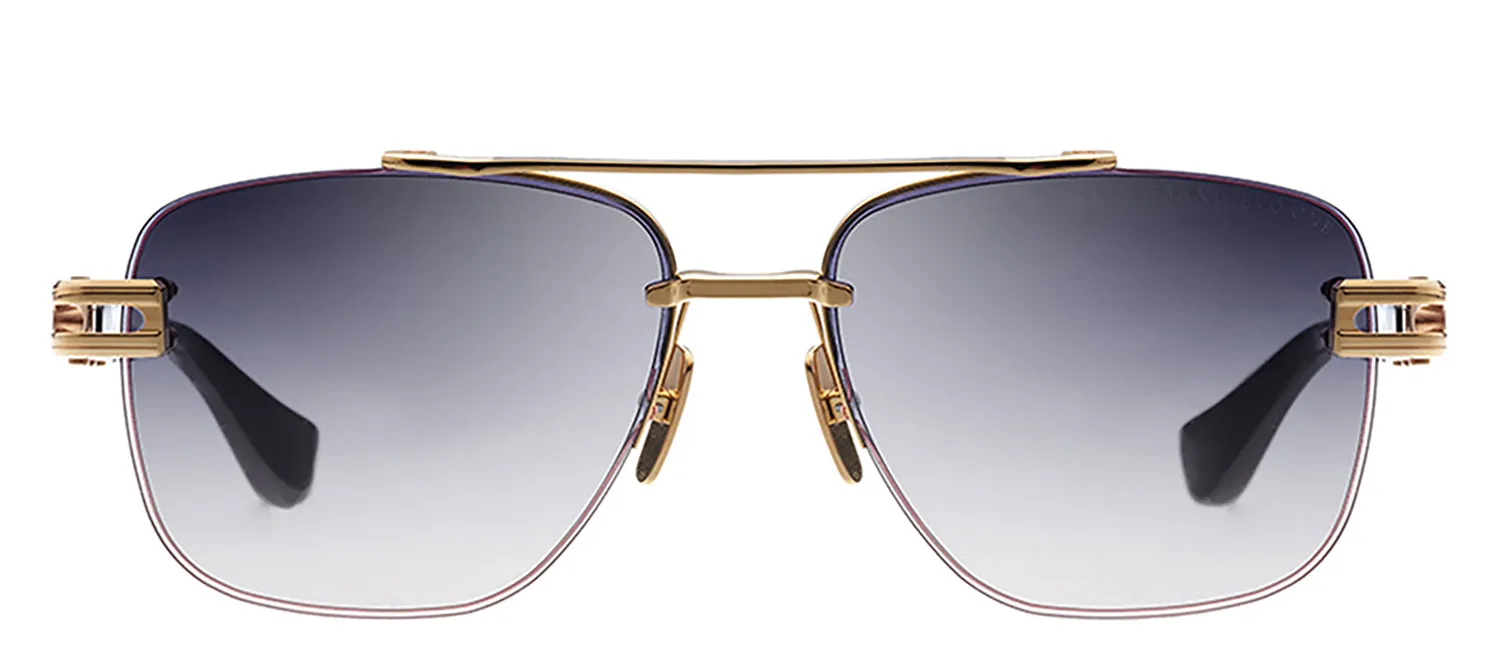 Dita GRAND-EVO ONE DT DTS138 A-01-Z Yellow Gold/Black Metal Rimless Sunglasses Grey Gradient Lens sold by Gaffos