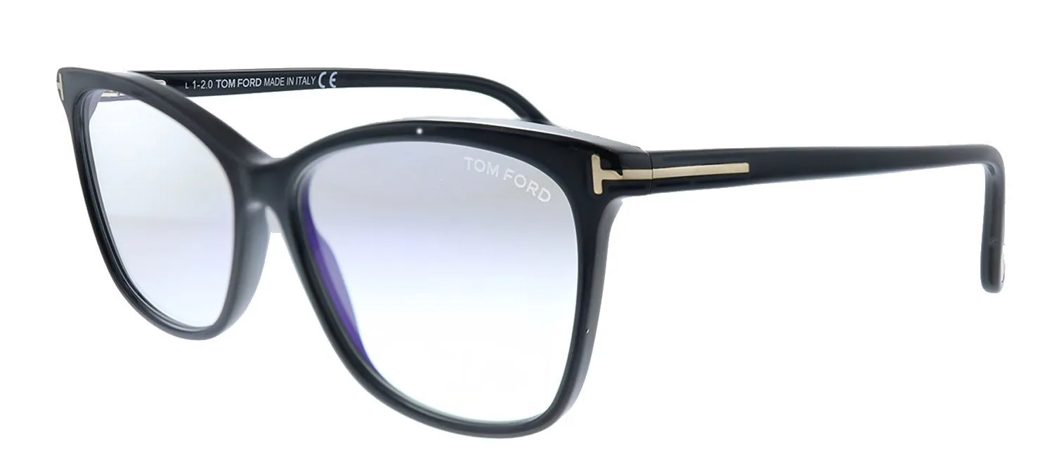 Tom Ford FT 5690-B 001 Square Plastic Black Sunglasses with Blue Block Clear With Peach Clip on Mirror Lens sold by Gaffos product image thumbnail 2