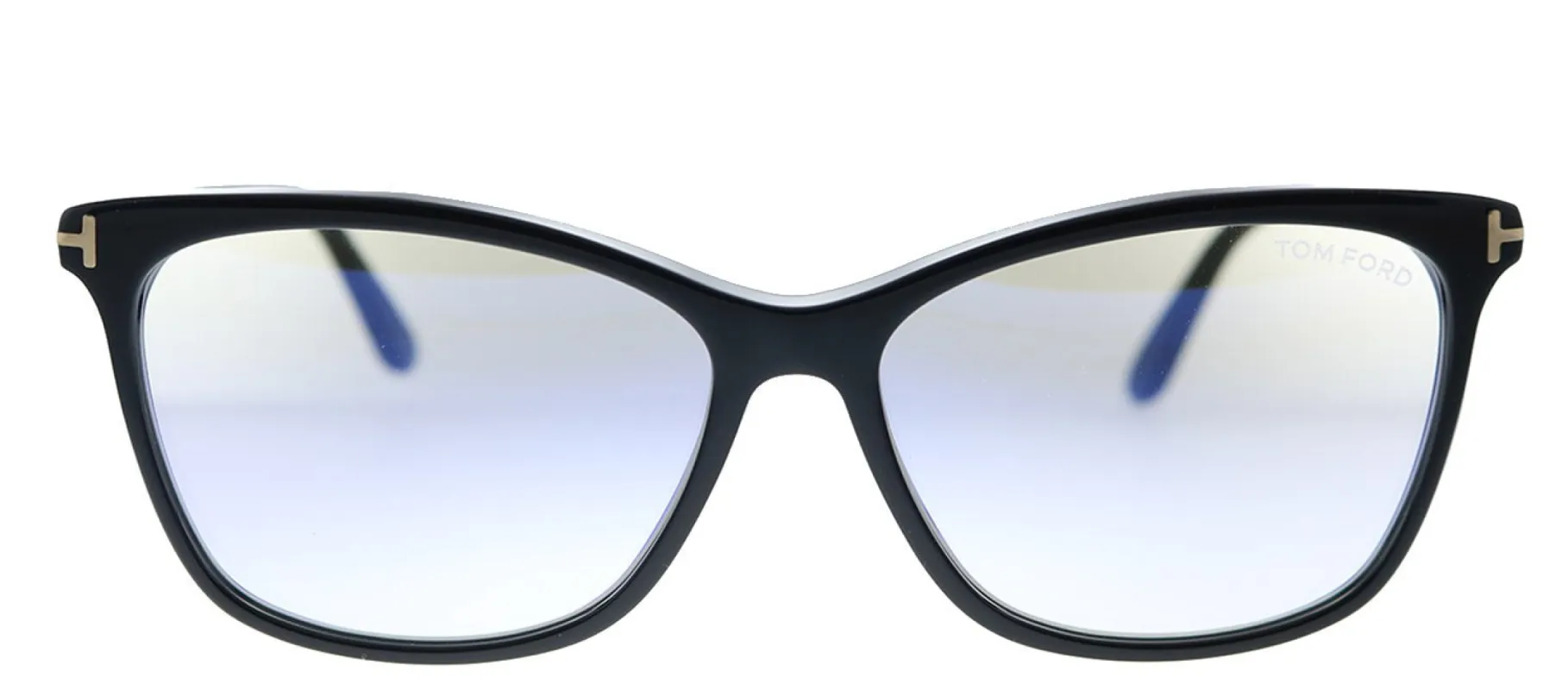 Tom Ford FT 5690-B 001 Square Plastic Black Sunglasses with Blue Block Clear With Peach Clip on Mirror Lens sold by Gaffos