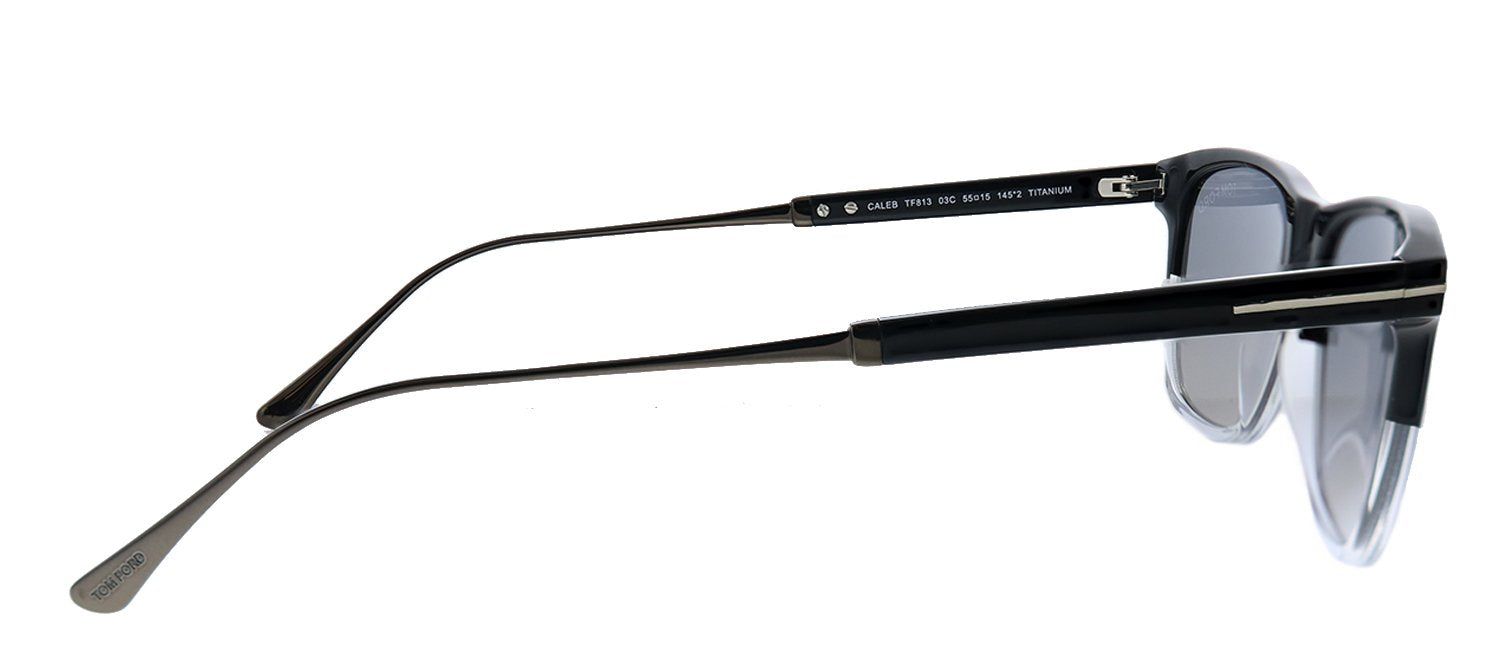 Tom Ford Caleb TF 813 03C Rectangle Plastic Black Sunglasses with Black Mirror Lens sold by Gaffos product image thumbnail 3