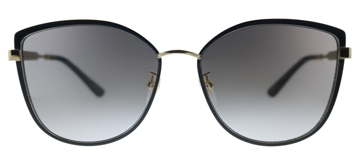 Gucci GG 0589SK 001 Cat-Eye Metal Black Sunglasses with Grey Gradient Lens sold by Gaffos