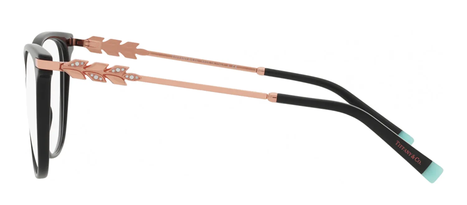 Tiffany & Co. TF 2220B 8001 Cat-Eye Plastic Black Eyeglasses with Logo Stamped Demo Lenses sold by Gaffos product image thumbnail 3