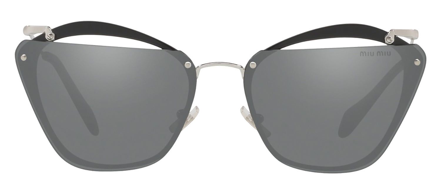 Miu Miu MU 54TS KJW7W1 Cat-Eye Metal Grey Sunglasses with Grey Mirror Lens sold by Gaffos