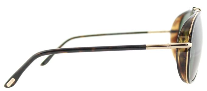 Tom Ford TF 509 52N Aviator Plastic Tortoise/ Havana Sunglasses with Green Lens sold by Gaffos