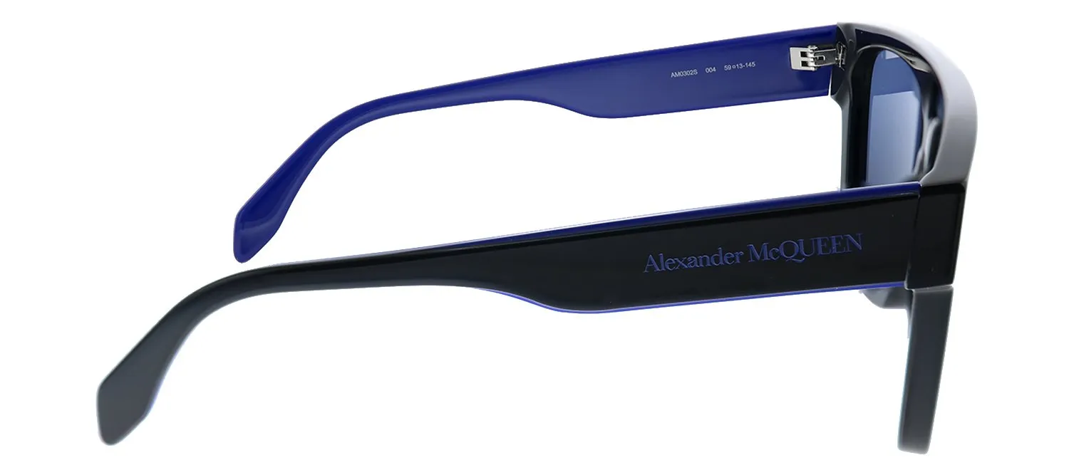 Alexander McQueen AM 302S 004 Square Acetate Blue Sunglasses with Blue Lens sold by Gaffos product image thumbnail 3