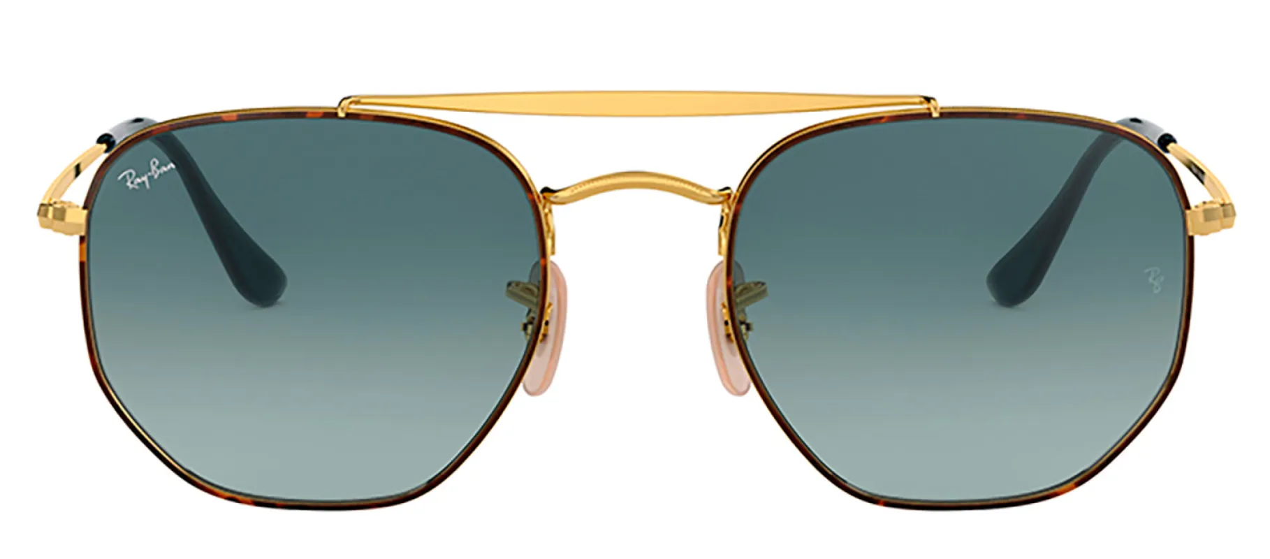 Ray-Ban RB 3648 91023M Irregular Metal Havana Sunglasses with Blue Gradient Lens sold by Gaffos