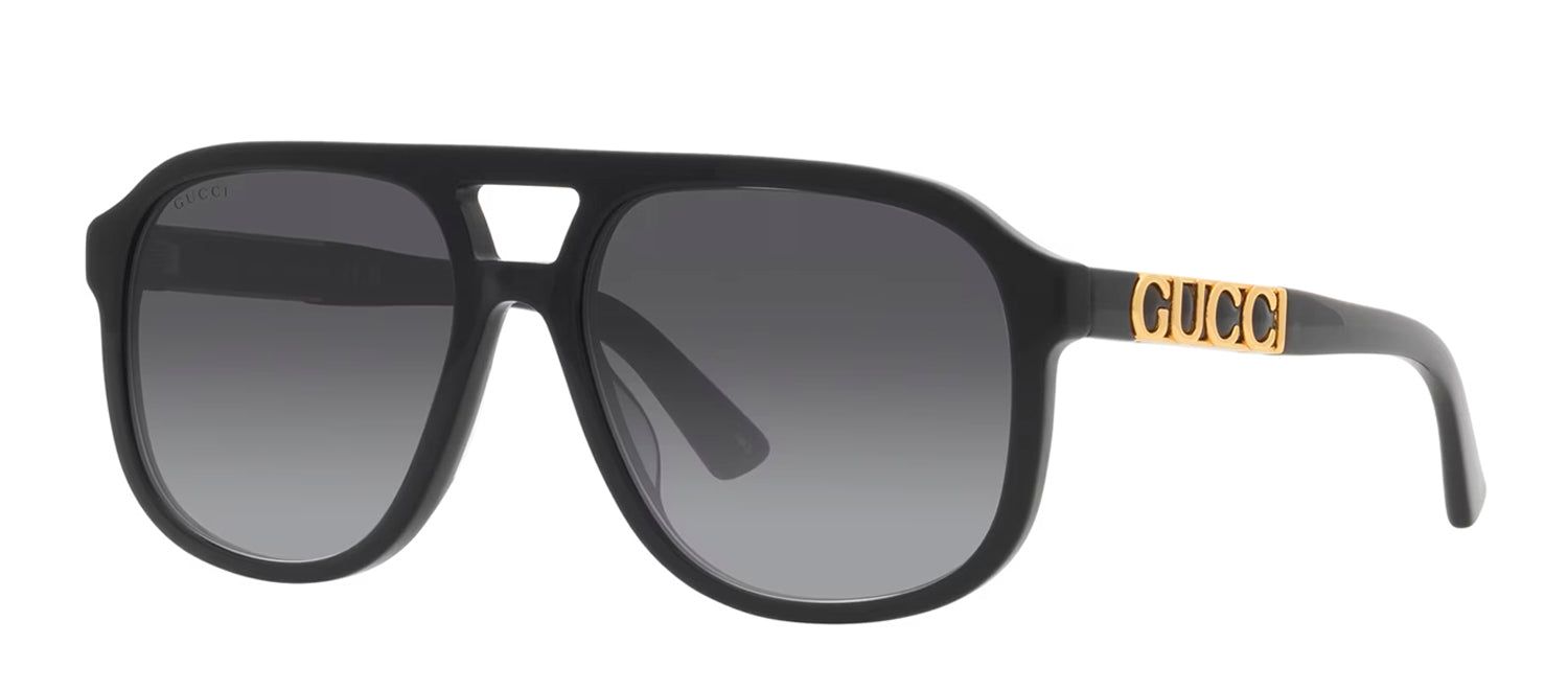 Gucci GG 1188S 002 Aviator Plastic Black Sunglasses with Grey Gradient Lens sold by Gaffos product image thumbnail 2