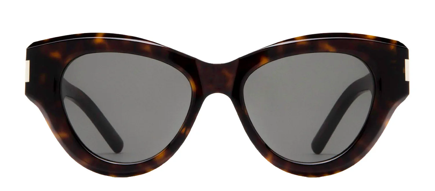 Saint Laurent SL 506S 2 Cat-Eye Plastic Havana Sunglasses with Grey Lens sold by Gaffos