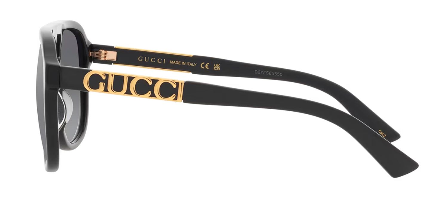Gucci GG 1188S 002 Aviator Plastic Black Sunglasses with Grey Gradient Lens sold by Gaffos product image thumbnail 3