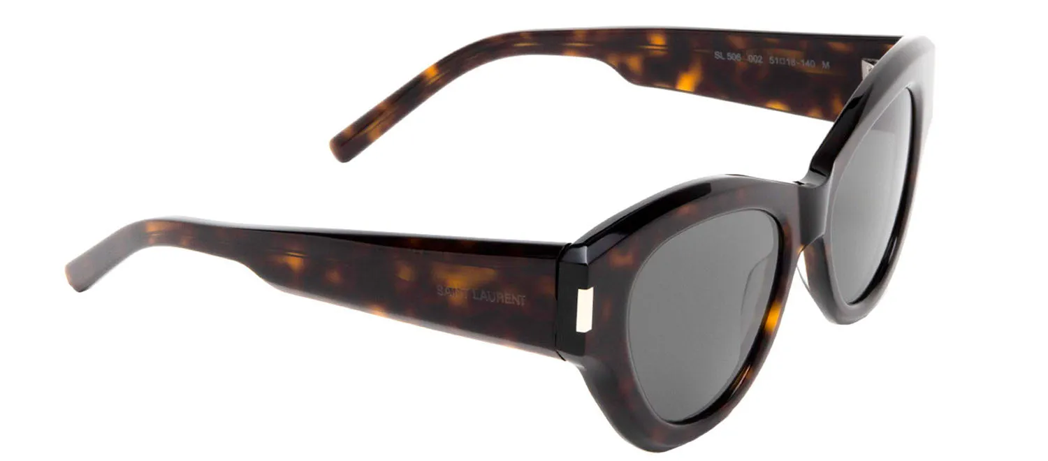 Saint Laurent SL 506S 2 Cat-Eye Plastic Havana Sunglasses with Grey Lens sold by Gaffos product image thumbnail 2