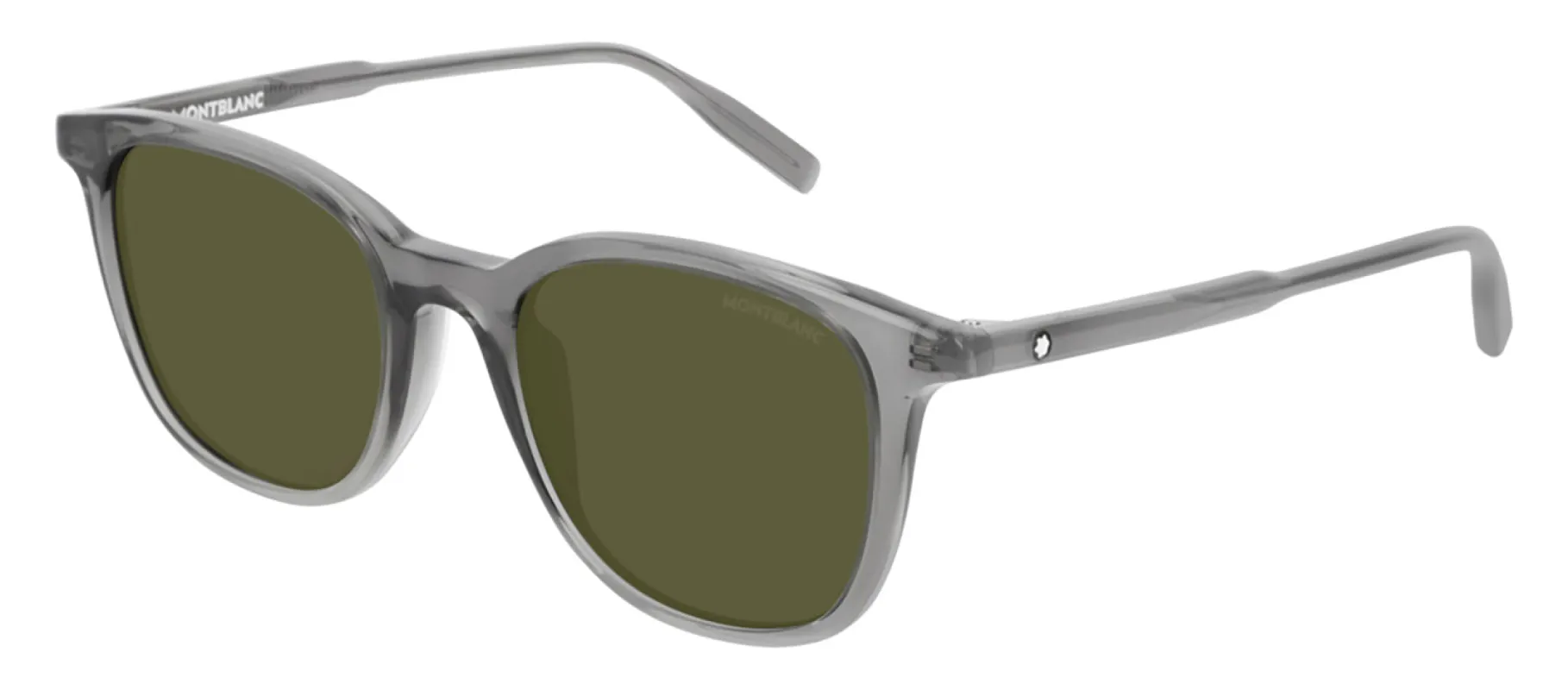 Montblanc MB 0006S 003 Round Acetate Grey Sunglasses with Green Lens sold by Gaffos