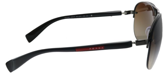 Prada Linea Rossa PS 56MS 5AV6S1 Aviator Metal Ruthenium/ Gunmetal Sunglasses with Brown Gradient Lens sold by Gaffos